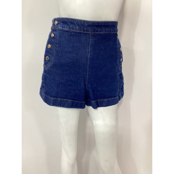 Frame 'Sailor' Blue Snap Denim Shorts Size 29 (6-8) - Picture 2 of 4